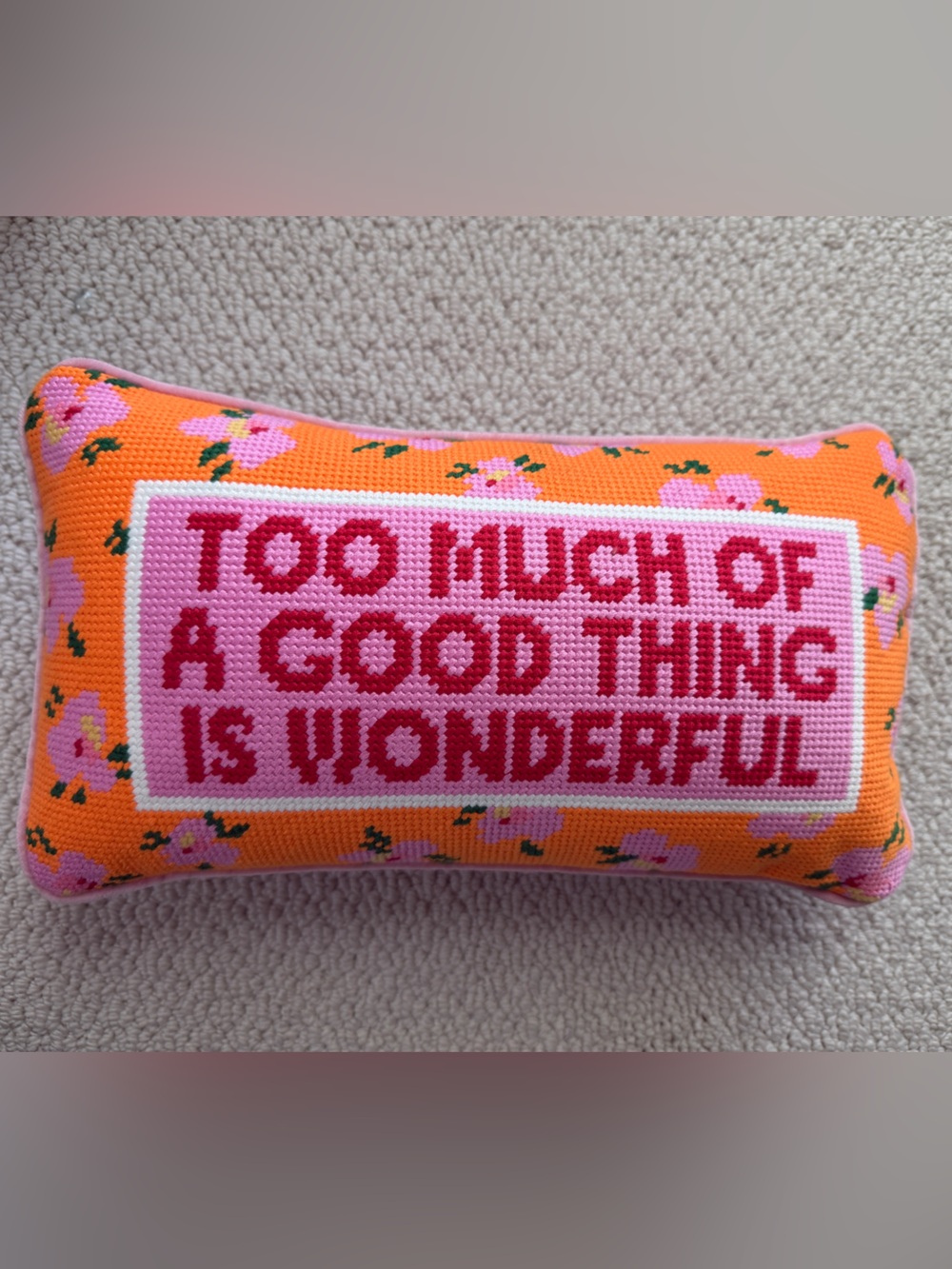 Furbish Studio Needlepoint Pillow - NWT